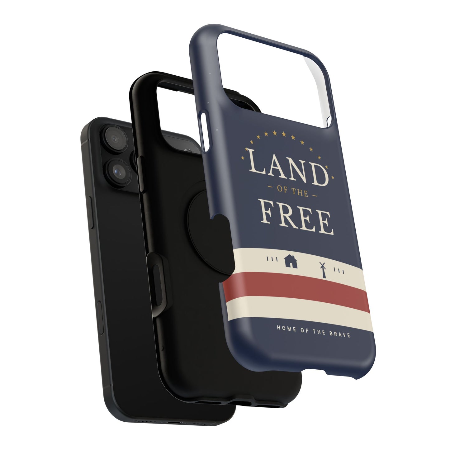 Land of the Free iPhone Impact-Resistant Case — Patriotic Stars & Stripes Phone Cover