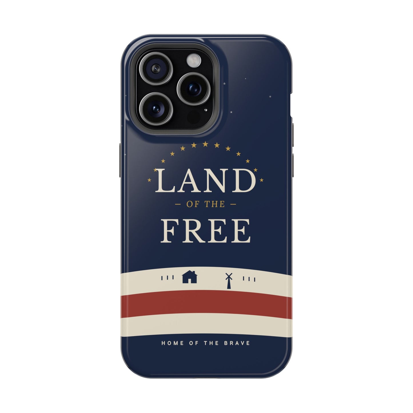 Land of the Free iPhone Impact-Resistant Case — Patriotic Stars & Stripes Phone Cover