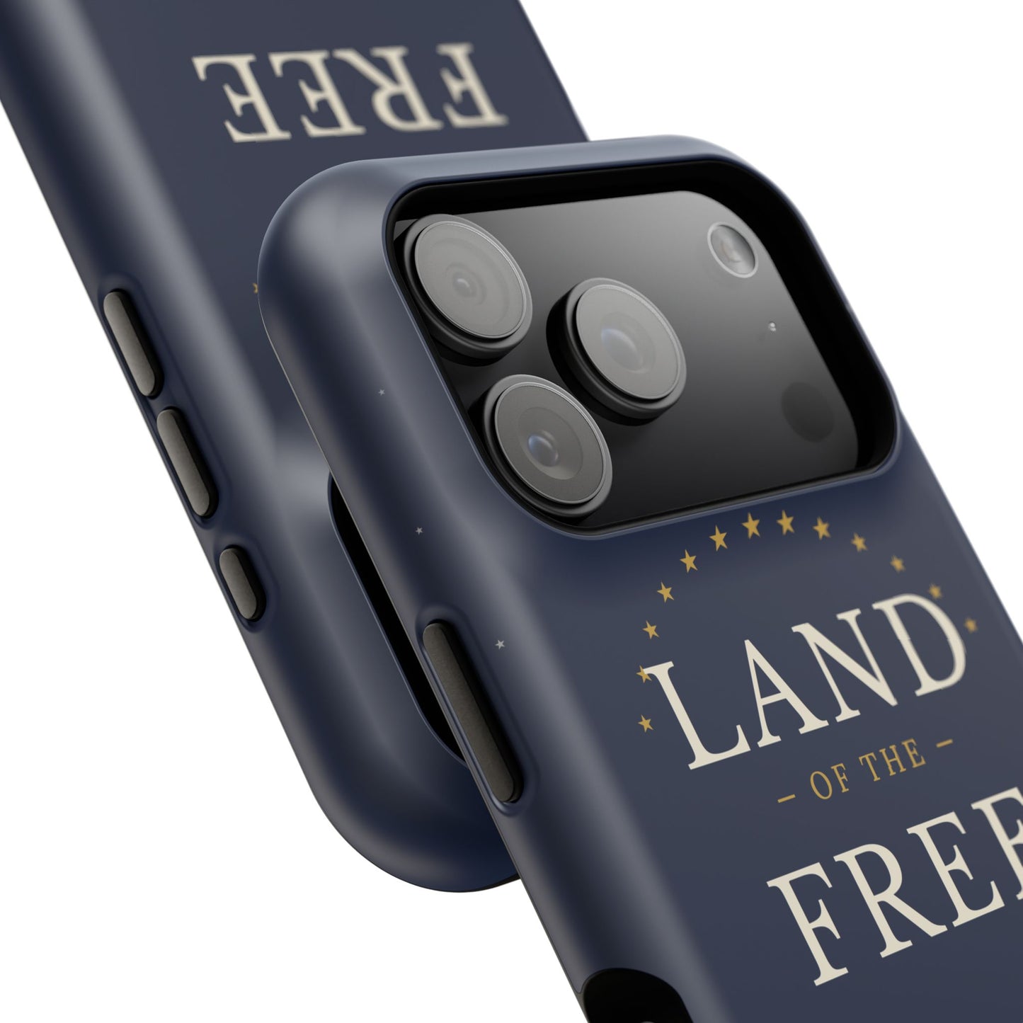 Land of the Free iPhone Impact-Resistant Case — Patriotic Stars & Stripes Phone Cover