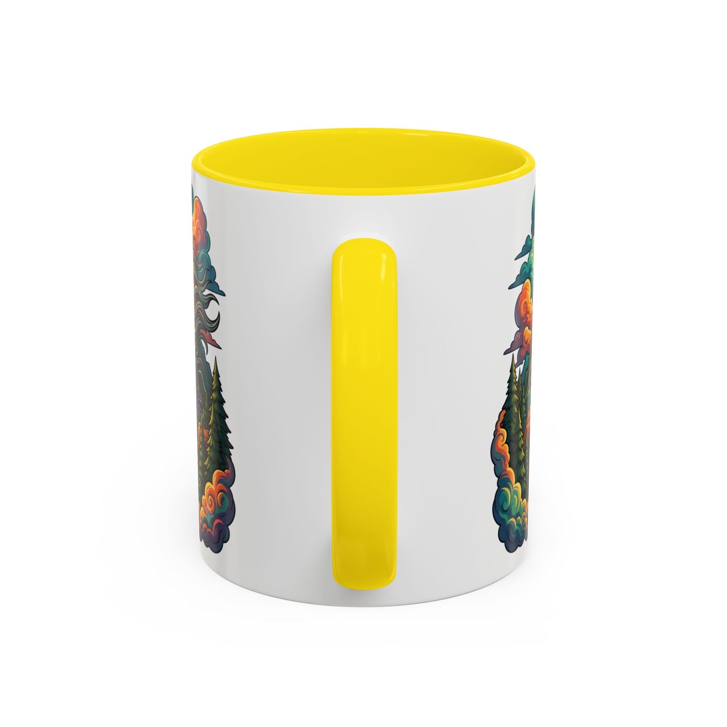 Mt. Rushmore Illustrated Accent Coffee Mug — Patriotic Presidents Art