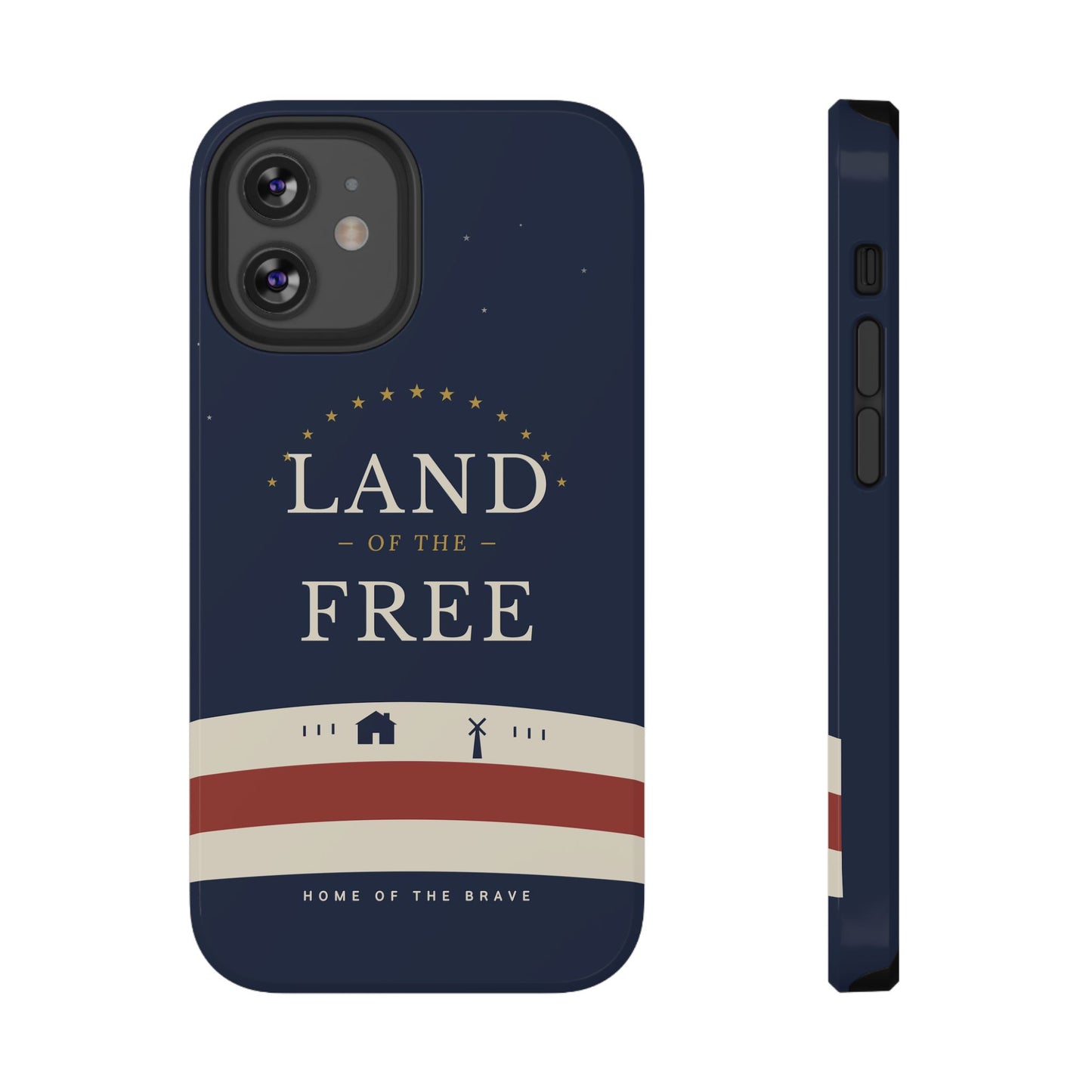 Land of the Free iPhone Impact-Resistant Case — Patriotic Stars & Stripes Phone Cover