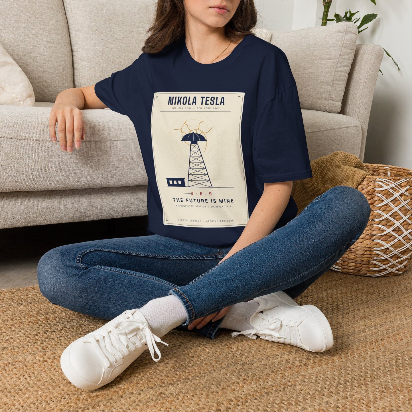 Tesla Poster T‑Shirt — "Nikola Tesla: The Future Is Mine" Vintage Science Tee