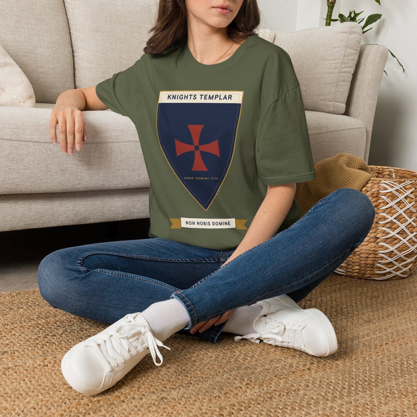 Knights Templar Shield T-Shirt — Vintage Crusader Cross Tee
