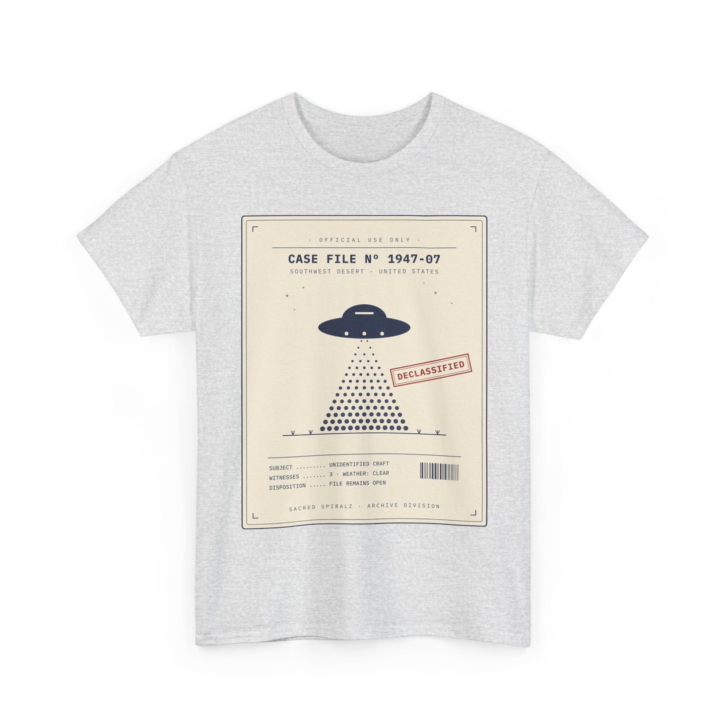 UFO Case File Graphic Tee – "Case File #1947-07" Alien Abduction T‑Shirt