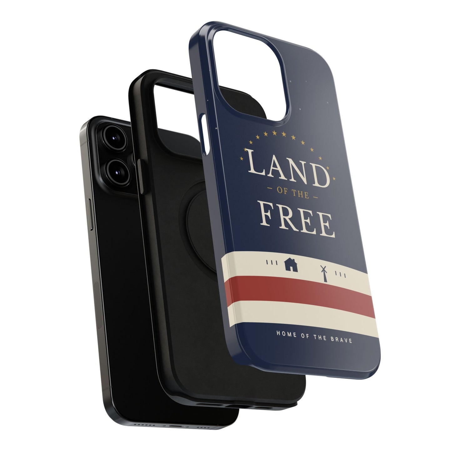 Land of the Free iPhone Impact-Resistant Case — Patriotic Stars & Stripes Phone Cover