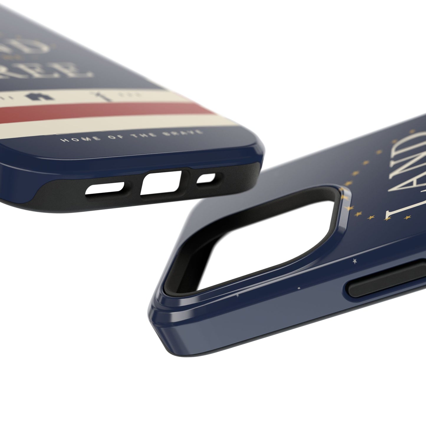 Land of the Free iPhone Impact-Resistant Case — Patriotic Stars & Stripes Phone Cover