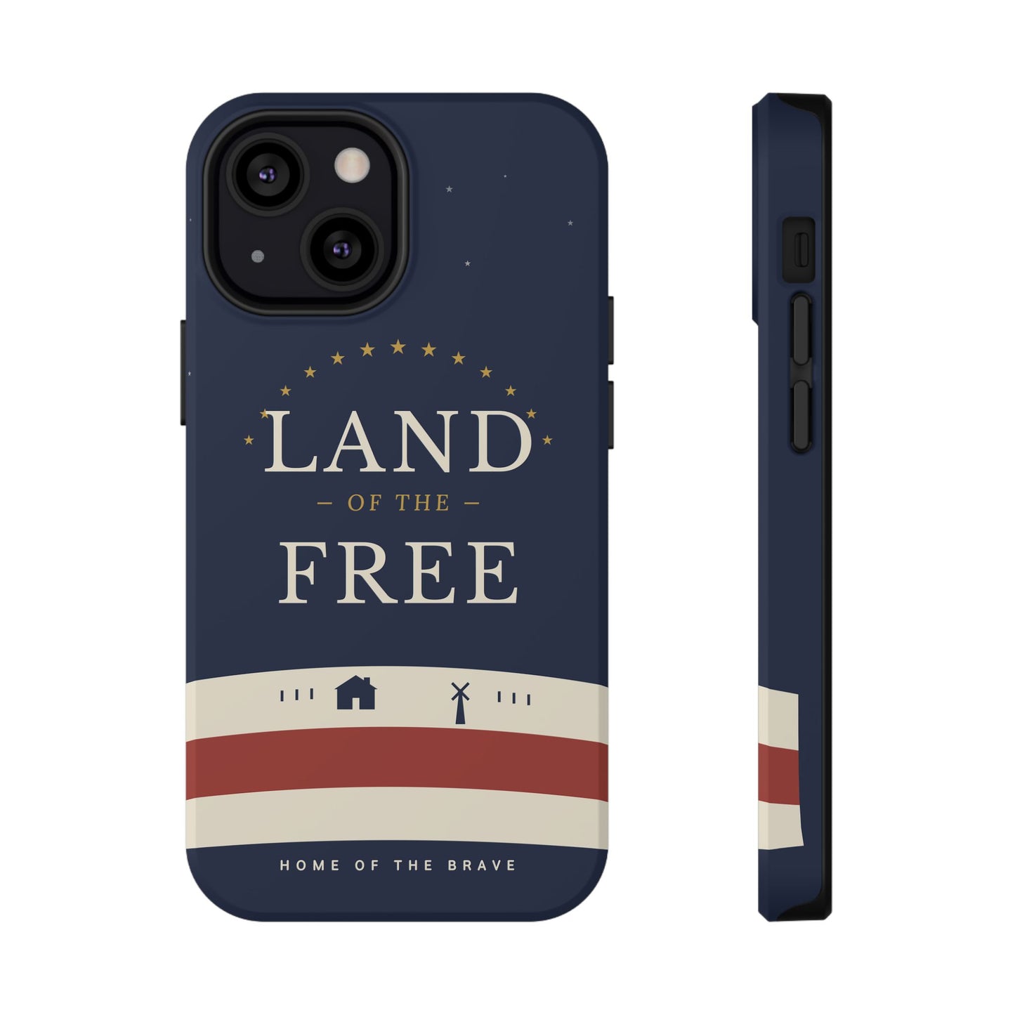 Land of the Free iPhone Impact-Resistant Case — Patriotic Stars & Stripes Phone Cover