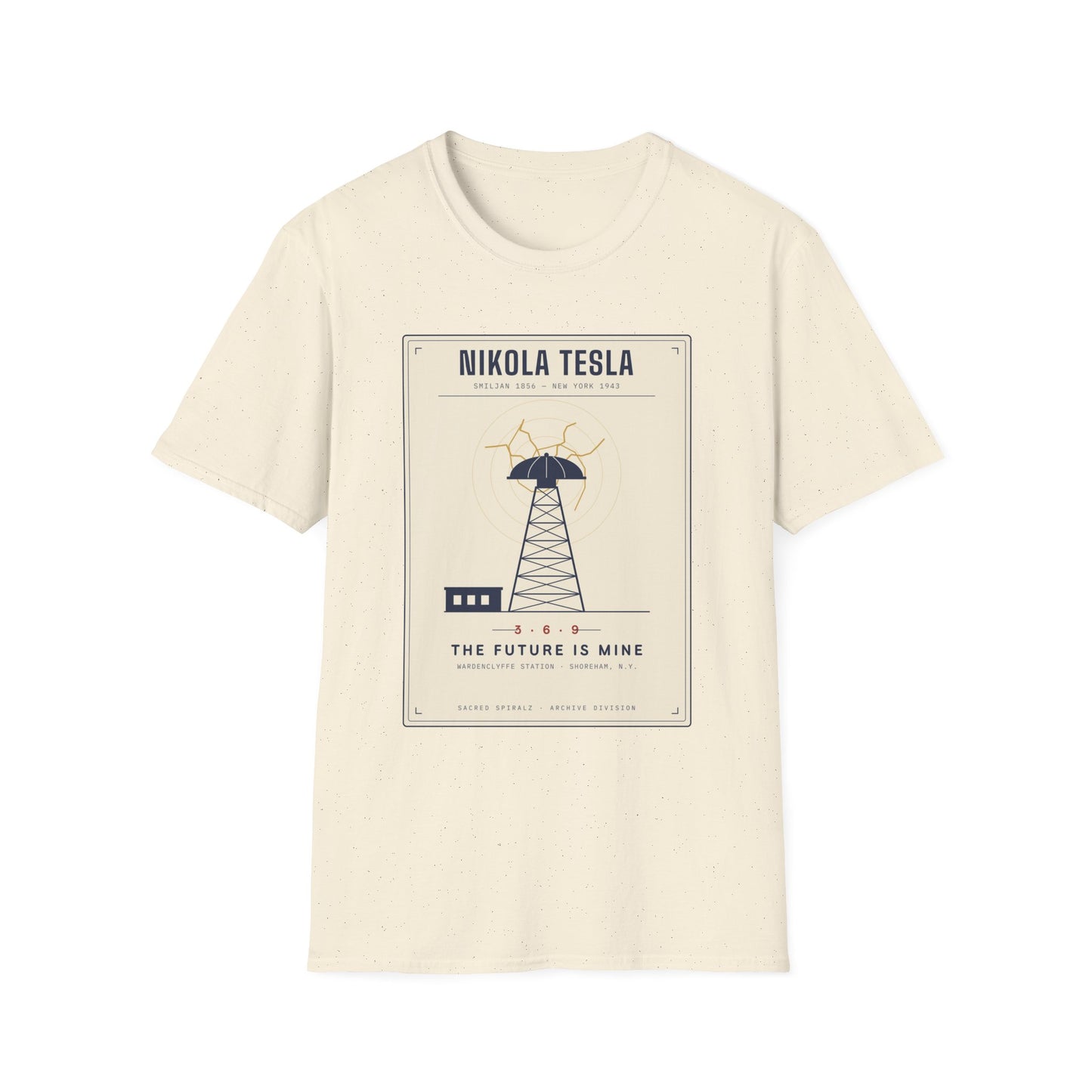Tesla Poster T‑Shirt — "Nikola Tesla: The Future Is Mine" Vintage Science Tee