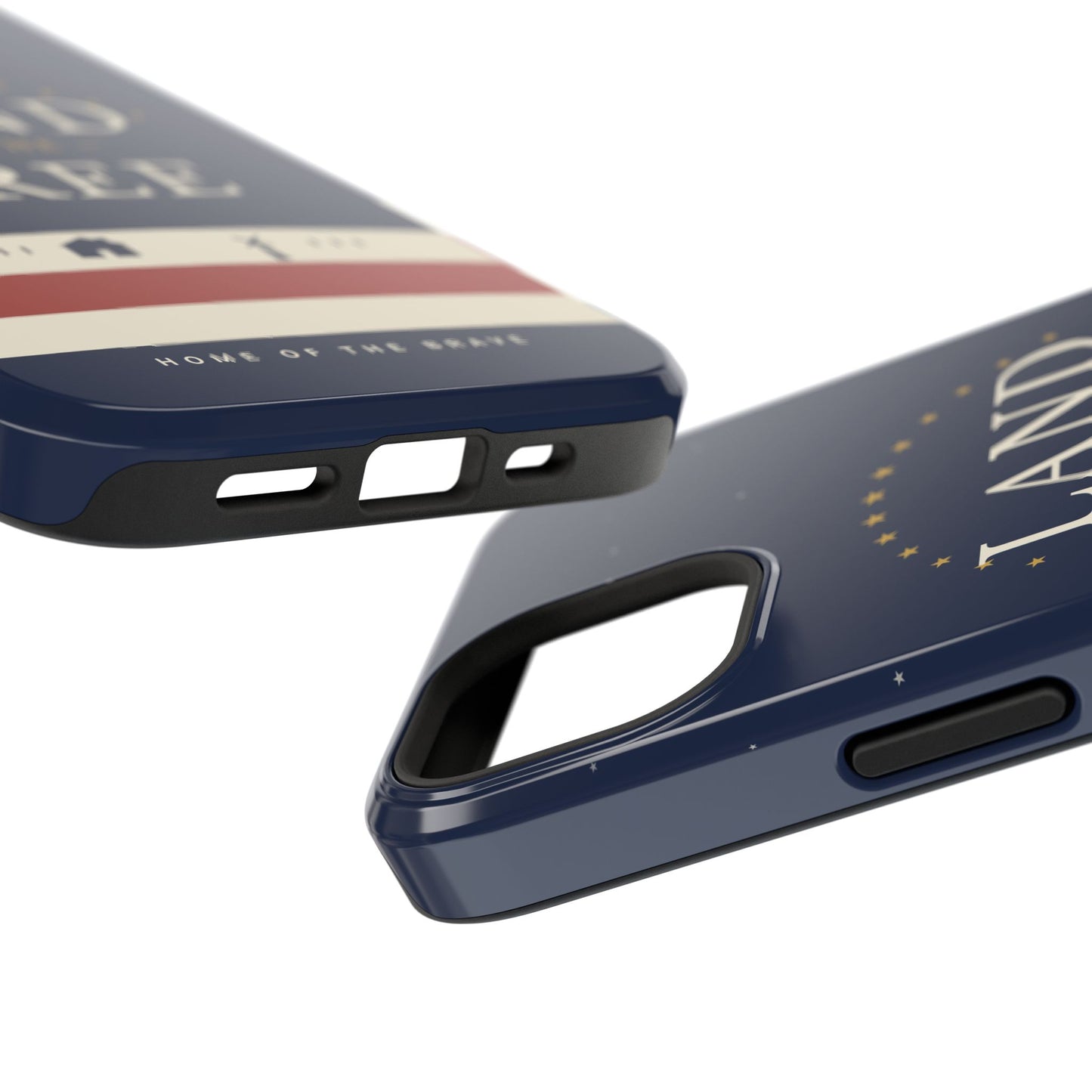 Land of the Free iPhone Impact-Resistant Case — Patriotic Stars & Stripes Phone Cover