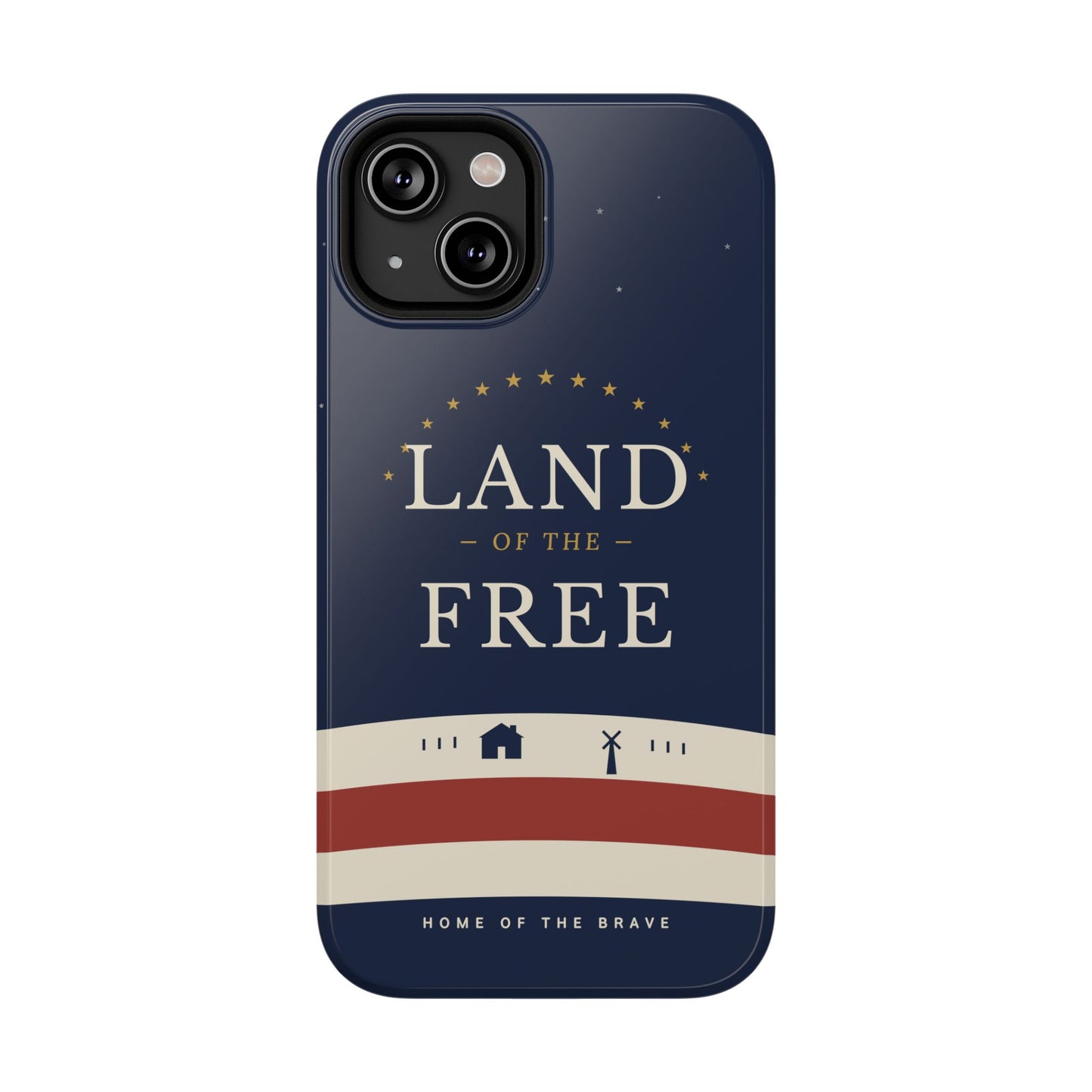 Land of the Free iPhone Impact-Resistant Case — Patriotic Stars & Stripes Phone Cover