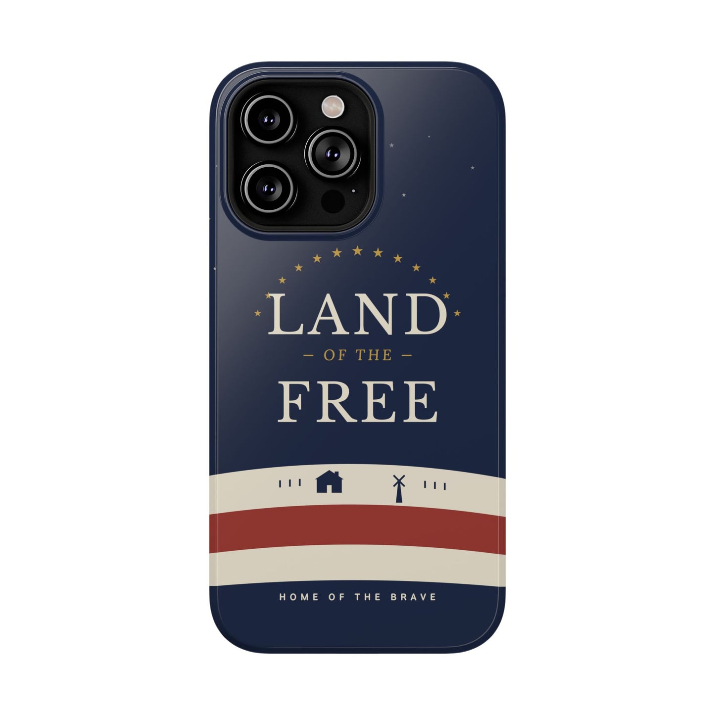 Land of the Free iPhone Impact-Resistant Case — Patriotic Stars & Stripes Phone Cover