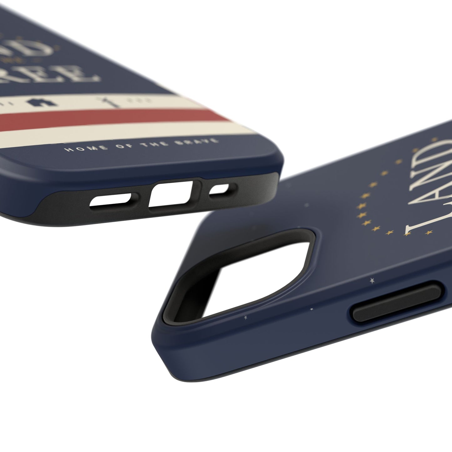 Land of the Free iPhone Impact-Resistant Case — Patriotic Stars & Stripes Phone Cover