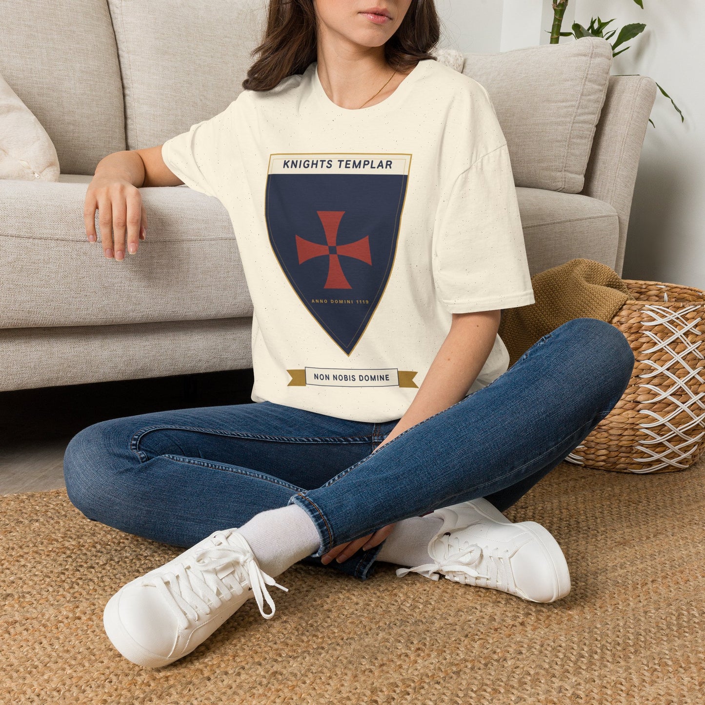 Knights Templar Shield T-Shirt — Vintage Crusader Cross Tee