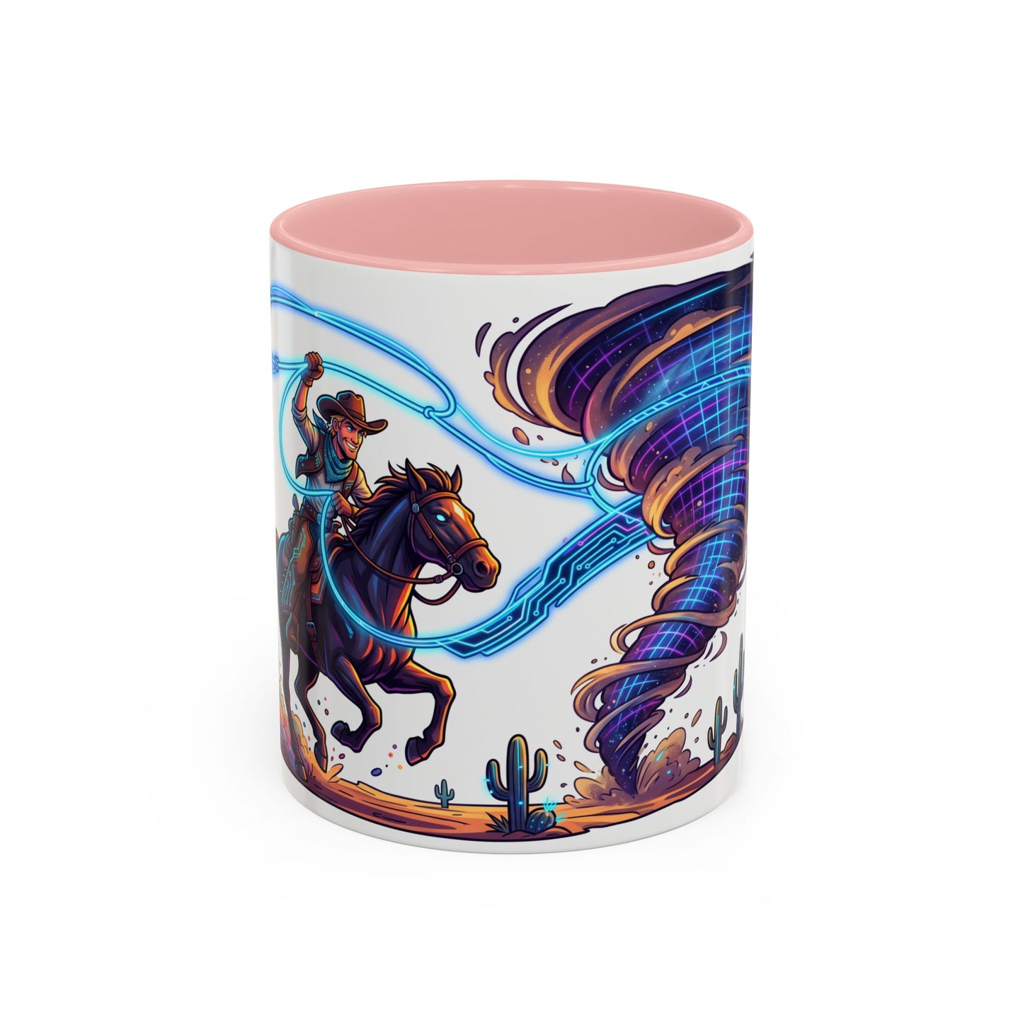 Cowboy vs. Tornado Accent Coffee Mug — Western Fantasy 11oz/15oz