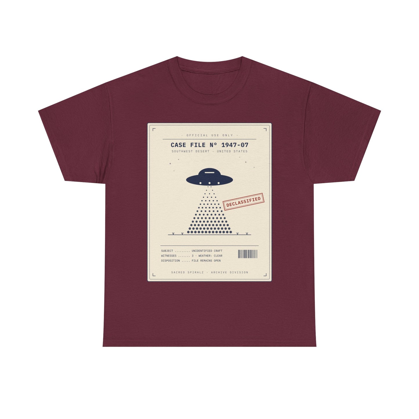 UFO Case File Graphic Tee – "Case File #1947-07" Alien Abduction T‑Shirt