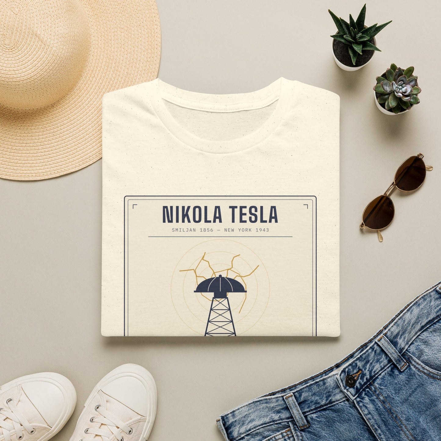 Tesla Poster T‑Shirt — "Nikola Tesla: The Future Is Mine" Vintage Science Tee