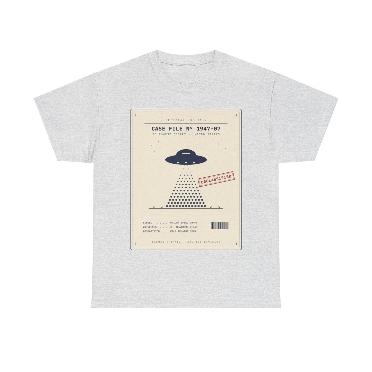 UFO Case File Graphic Tee – "Case File #1947-07" Alien Abduction T‑Shirt