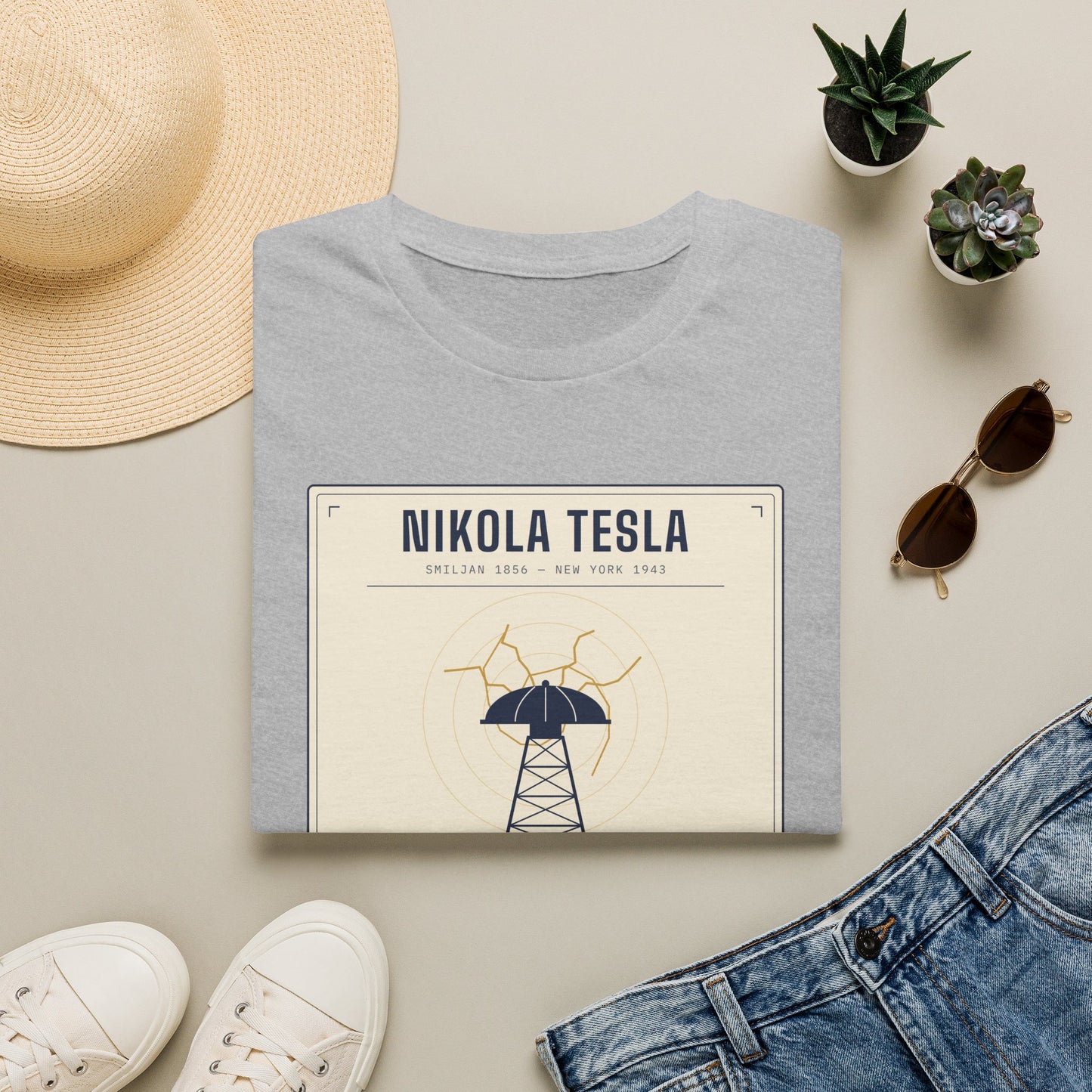 Tesla Poster T‑Shirt — "Nikola Tesla: The Future Is Mine" Vintage Science Tee