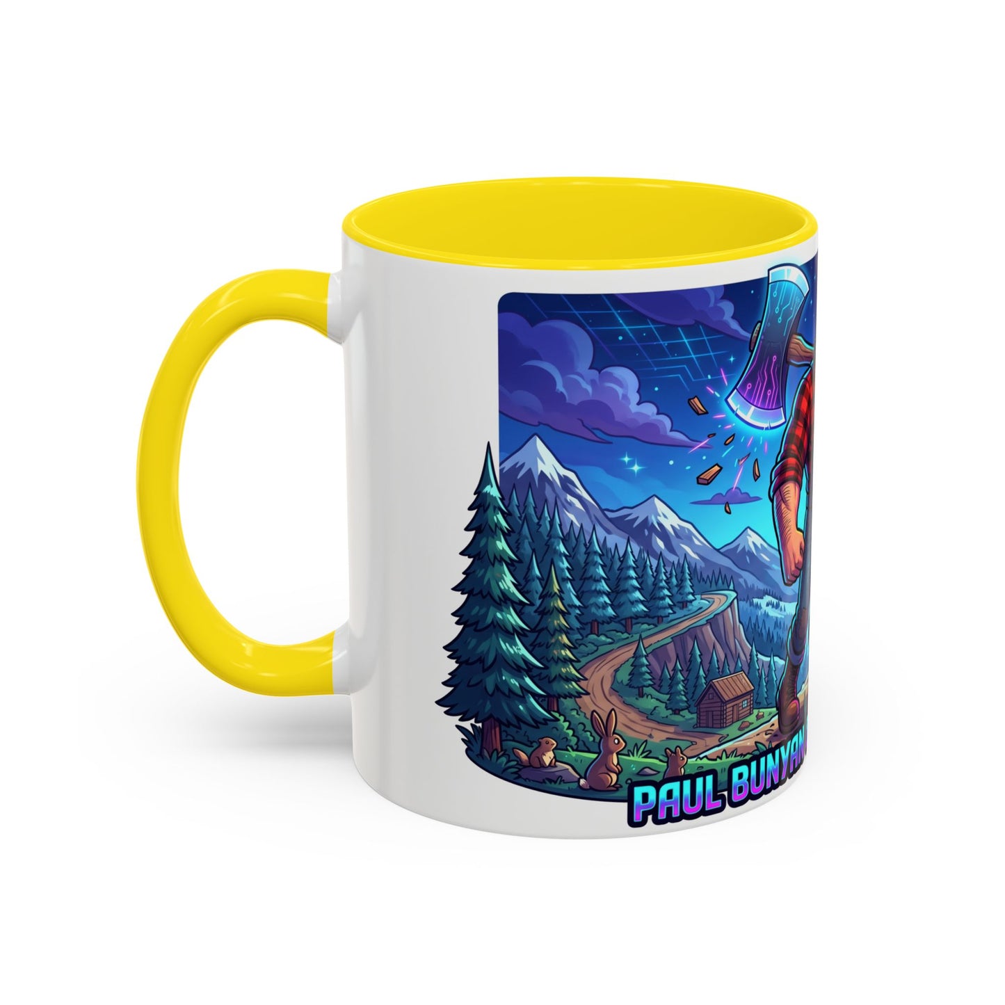 Paul Bunyan & Babe the Blue Ox Coffee Mug — Rustic Lumberjack Accent Mug