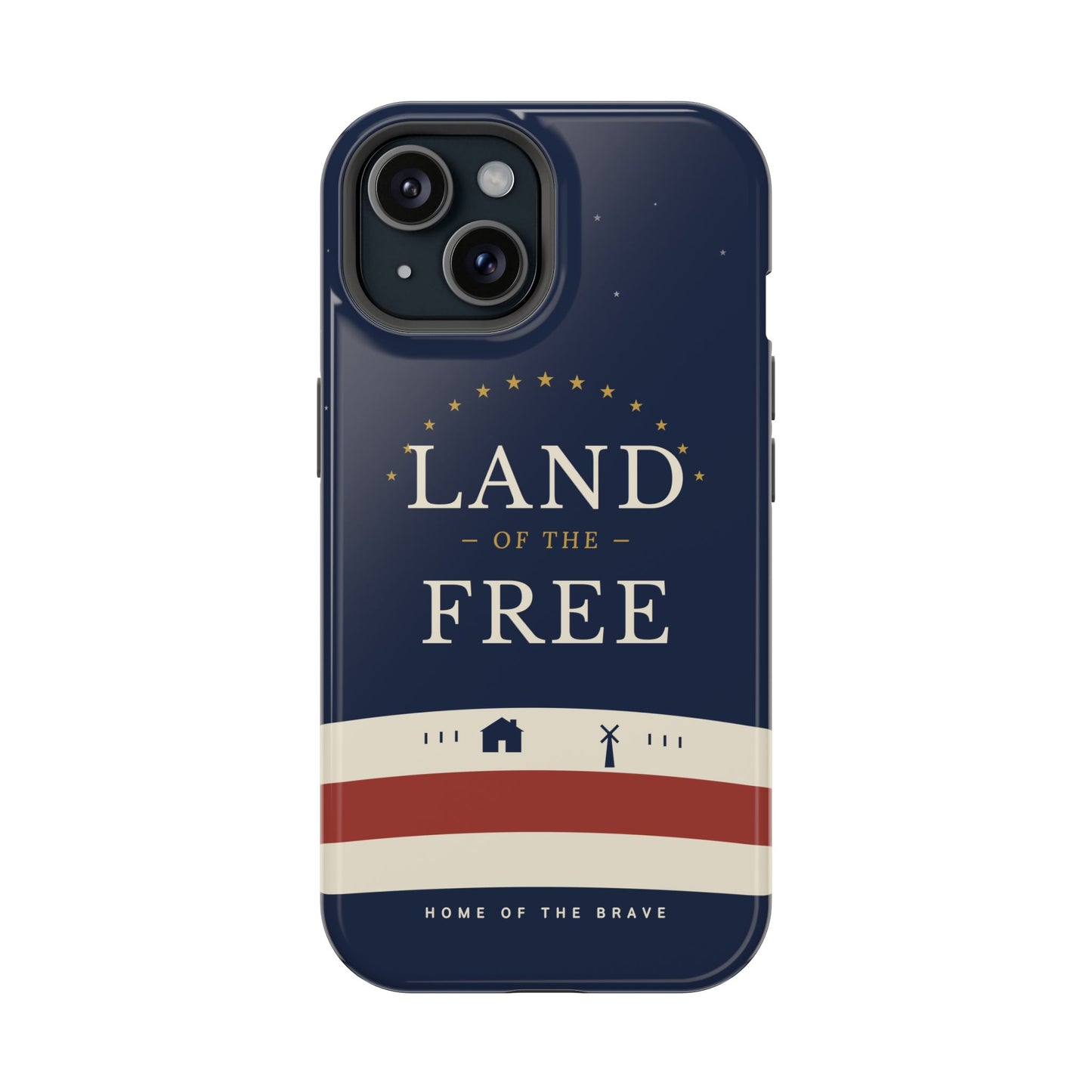 Land of the Free iPhone Impact-Resistant Case — Patriotic Stars & Stripes Phone Cover