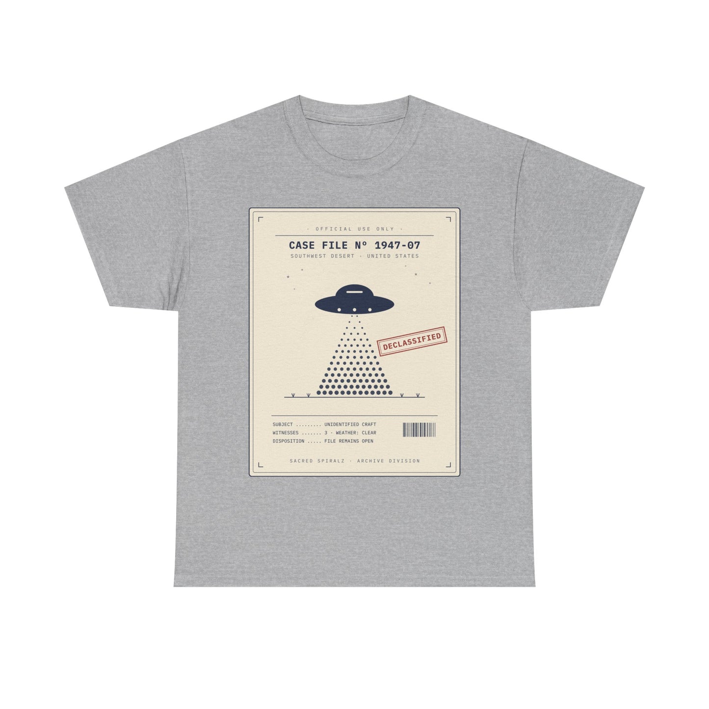 UFO Case File Graphic Tee – "Case File #1947-07" Alien Abduction T‑Shirt