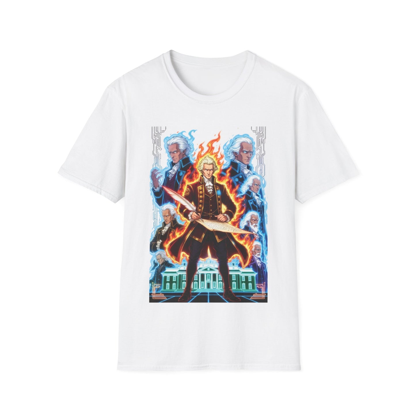 Anime Flame Sword T-Shirt — Epic Fire Warrior Graphic Tee
