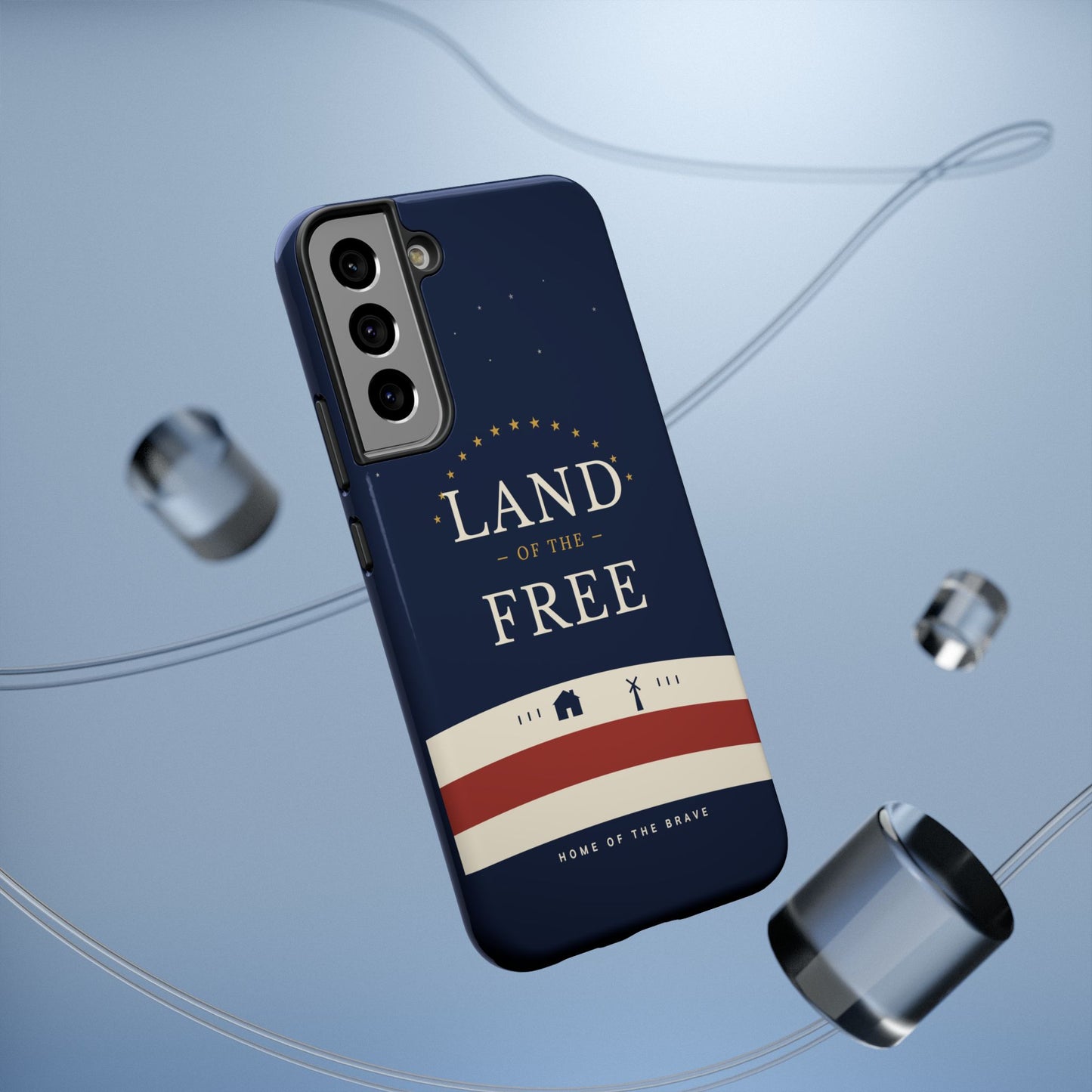 Land of the Free iPhone Impact-Resistant Case — Patriotic Stars & Stripes Phone Cover