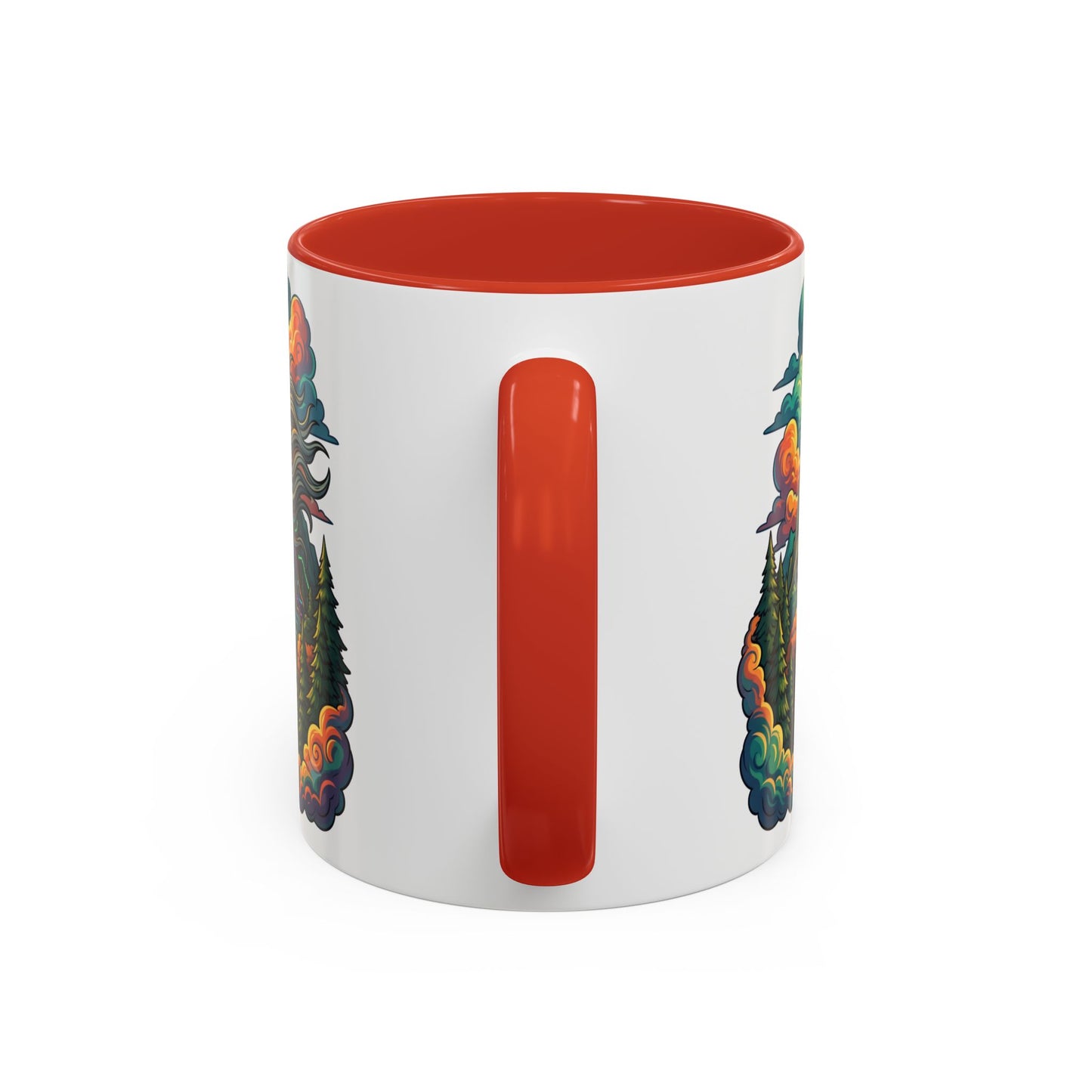 Mt. Rushmore Illustrated Accent Coffee Mug — Patriotic Presidents Art