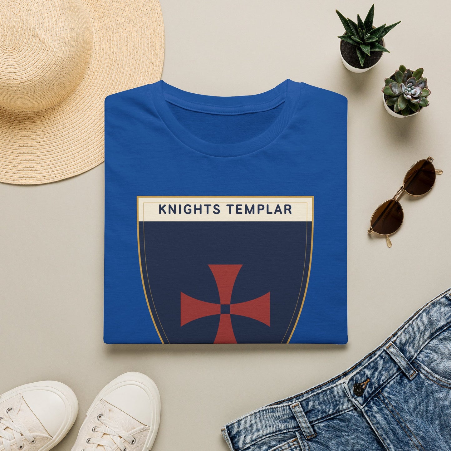 Knights Templar Shield T-Shirt — Vintage Crusader Cross Tee