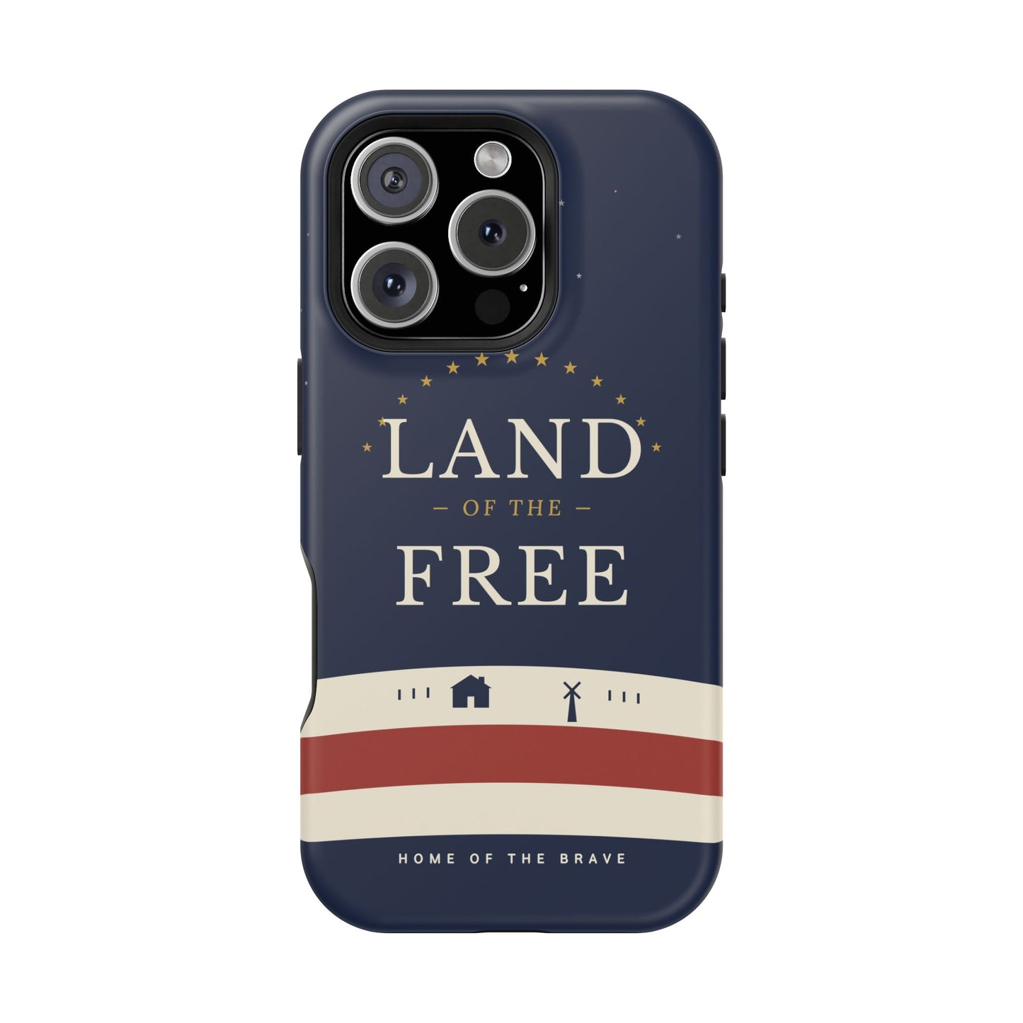 Land of the Free iPhone Impact-Resistant Case — Patriotic Stars & Stripes Phone Cover