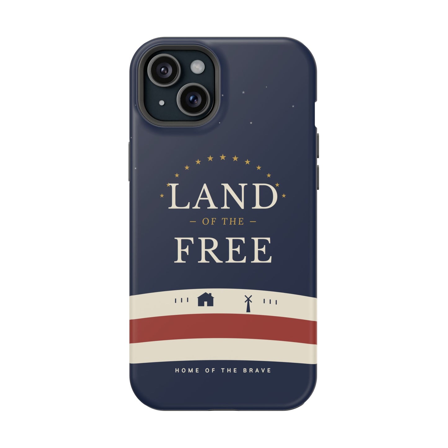 Land of the Free iPhone Impact-Resistant Case — Patriotic Stars & Stripes Phone Cover
