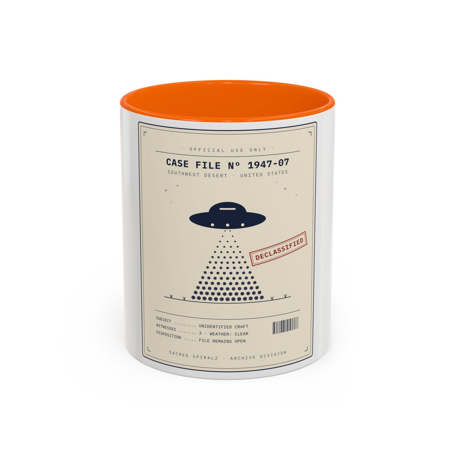 UFO Case File Coffee Mug — Declassified Alien Abduction Design (11/15oz)