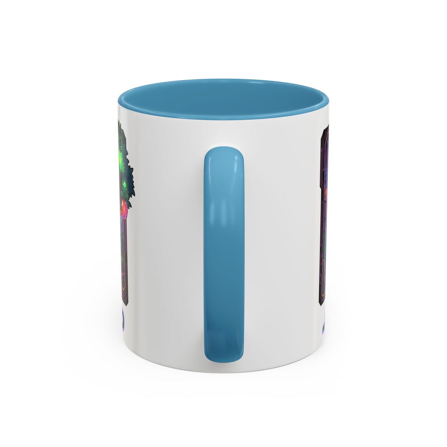 Johnny Appleseed Accent Coffee Mug — Colorful Retro Nature Art (11/15oz)