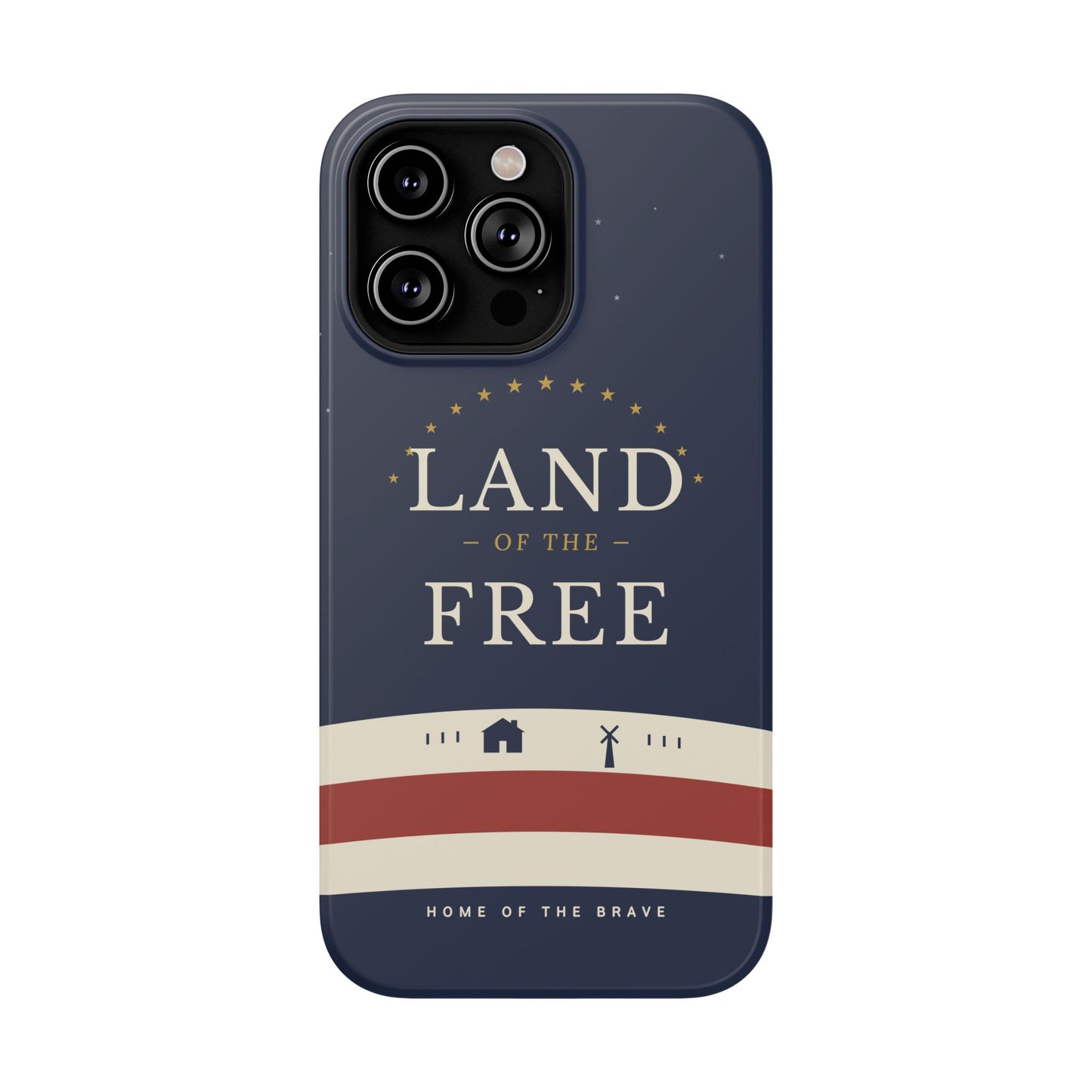 Land of the Free iPhone Impact-Resistant Case — Patriotic Stars & Stripes Phone Cover
