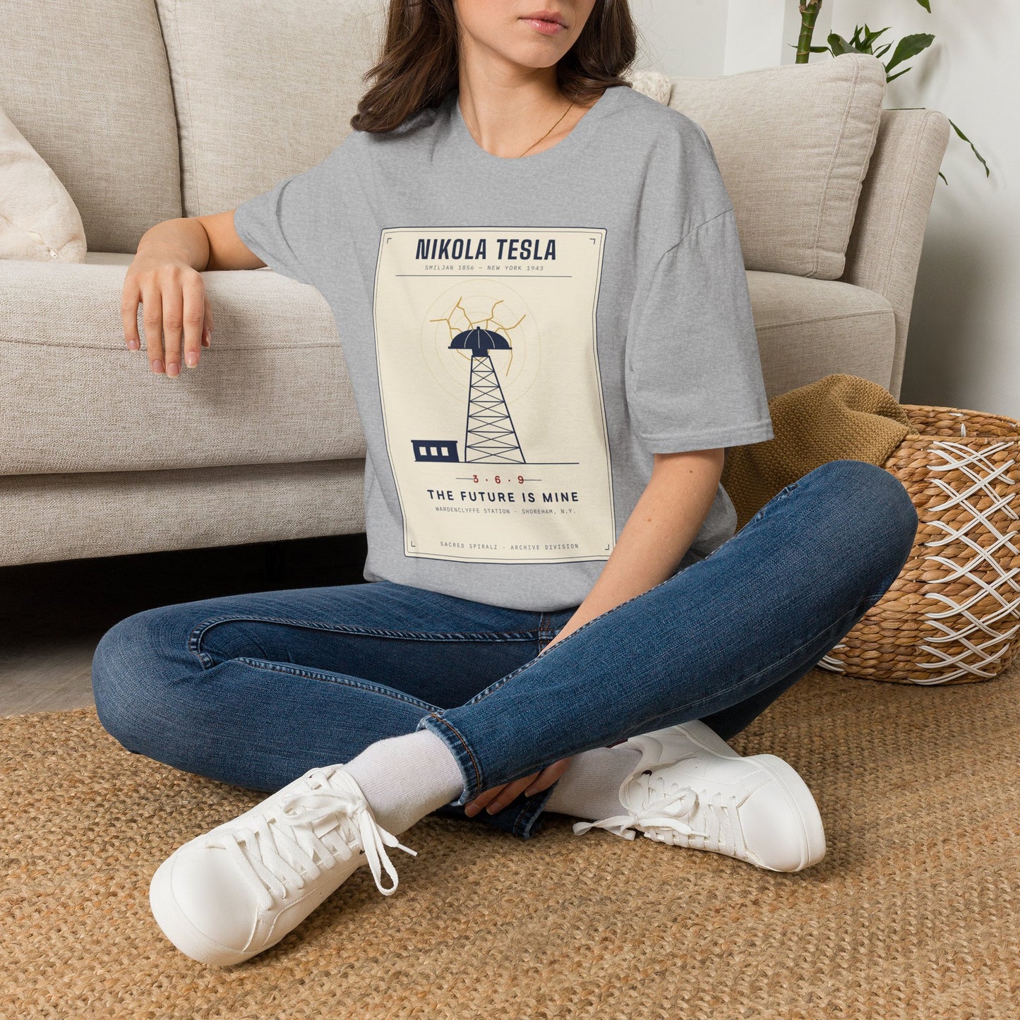Tesla Poster T‑Shirt — "Nikola Tesla: The Future Is Mine" Vintage Science Tee