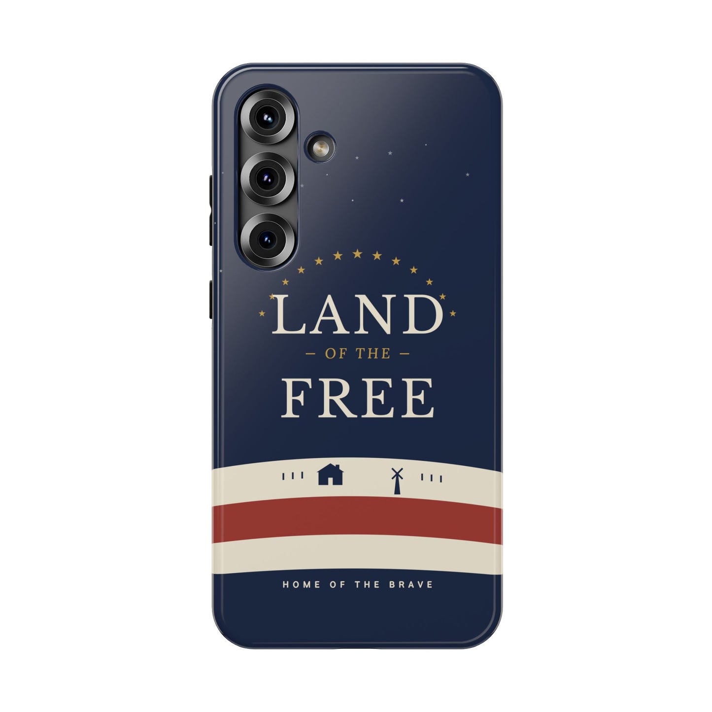 Land of the Free iPhone Impact-Resistant Case — Patriotic Stars & Stripes Phone Cover