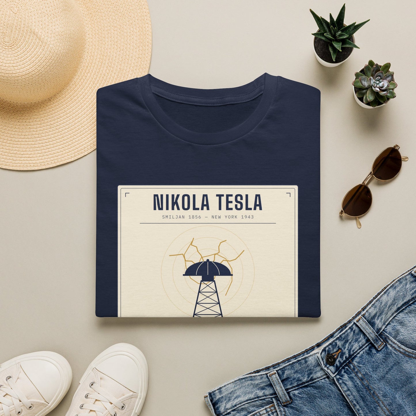 Tesla Poster T‑Shirt — "Nikola Tesla: The Future Is Mine" Vintage Science Tee