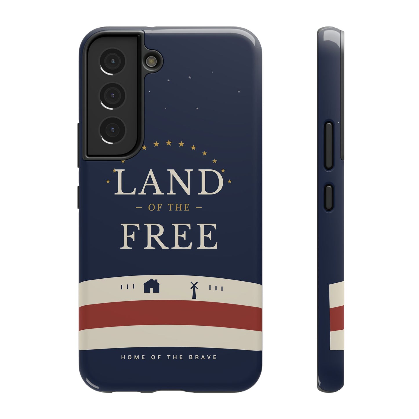 Land of the Free iPhone Impact-Resistant Case — Patriotic Stars & Stripes Phone Cover