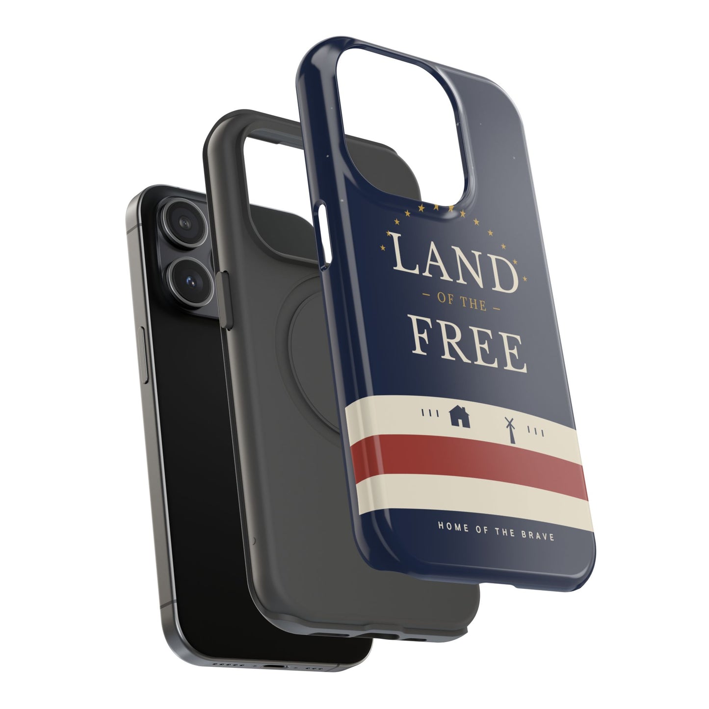Land of the Free iPhone Impact-Resistant Case — Patriotic Stars & Stripes Phone Cover
