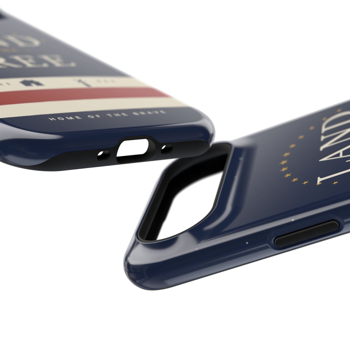 Land of the Free iPhone Impact-Resistant Case — Patriotic Stars & Stripes Phone Cover