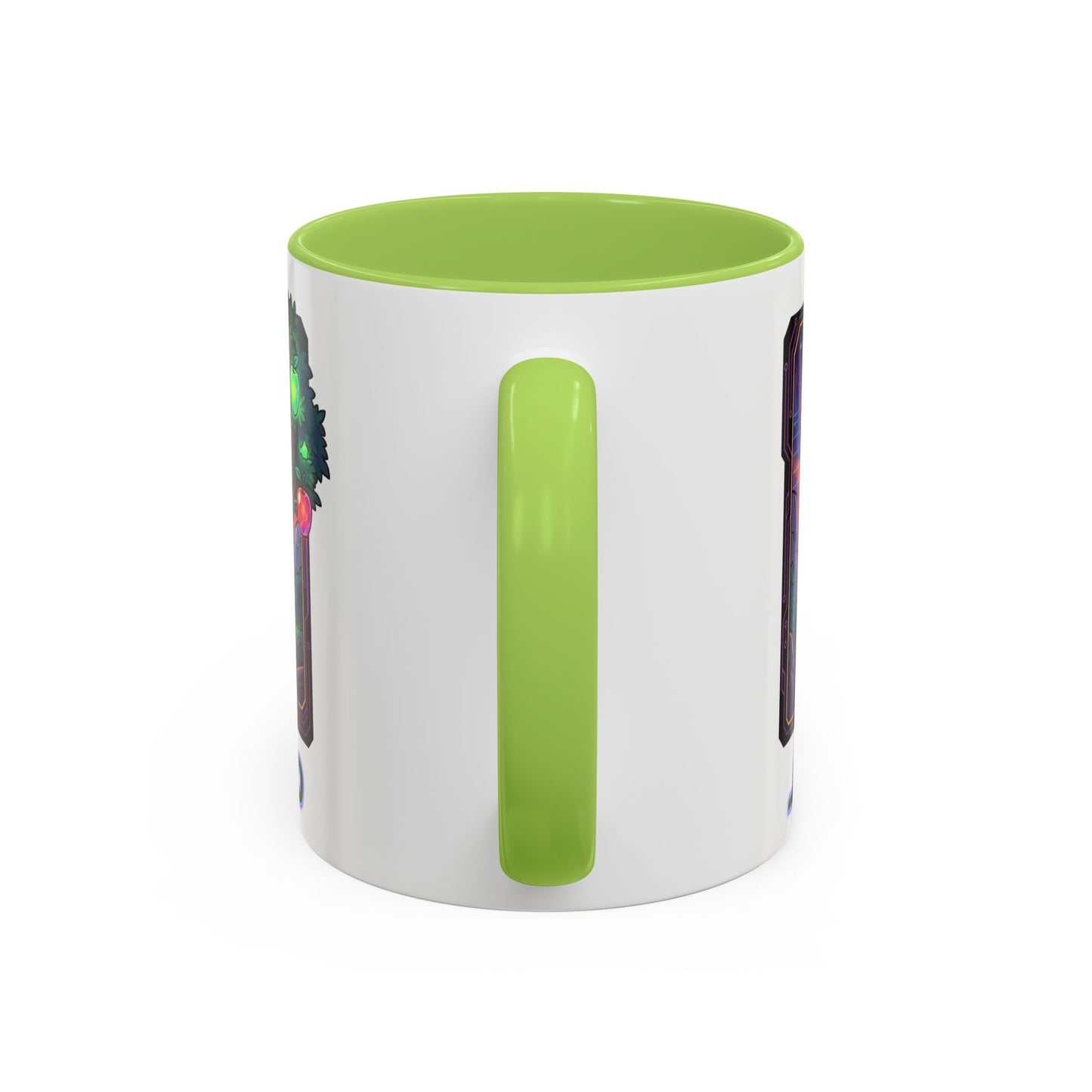 Johnny Appleseed Accent Coffee Mug — Colorful Retro Nature Art (11/15oz)