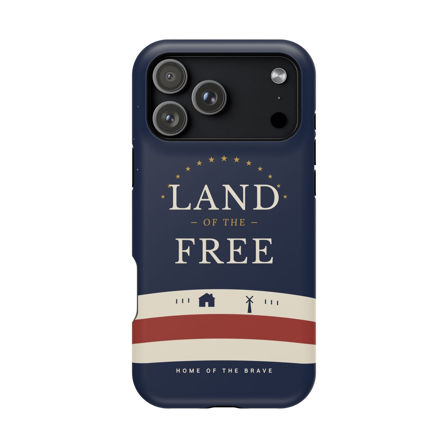 Land of the Free iPhone Impact-Resistant Case — Patriotic Stars & Stripes Phone Cover