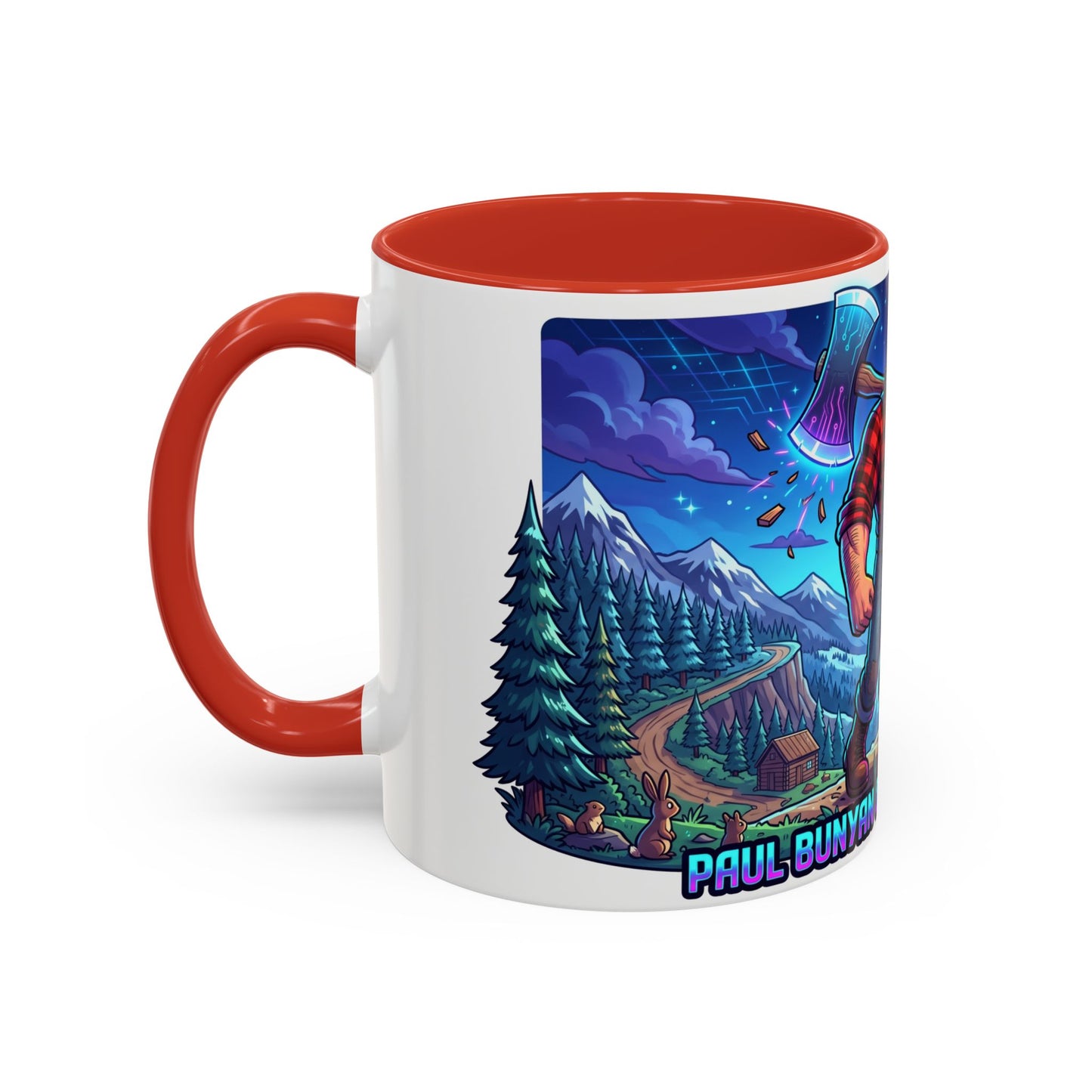 Paul Bunyan & Babe the Blue Ox Coffee Mug — Rustic Lumberjack Accent Mug
