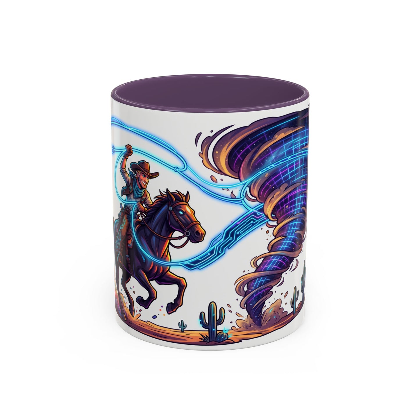 Cowboy vs. Tornado Accent Coffee Mug — Western Fantasy 11oz/15oz