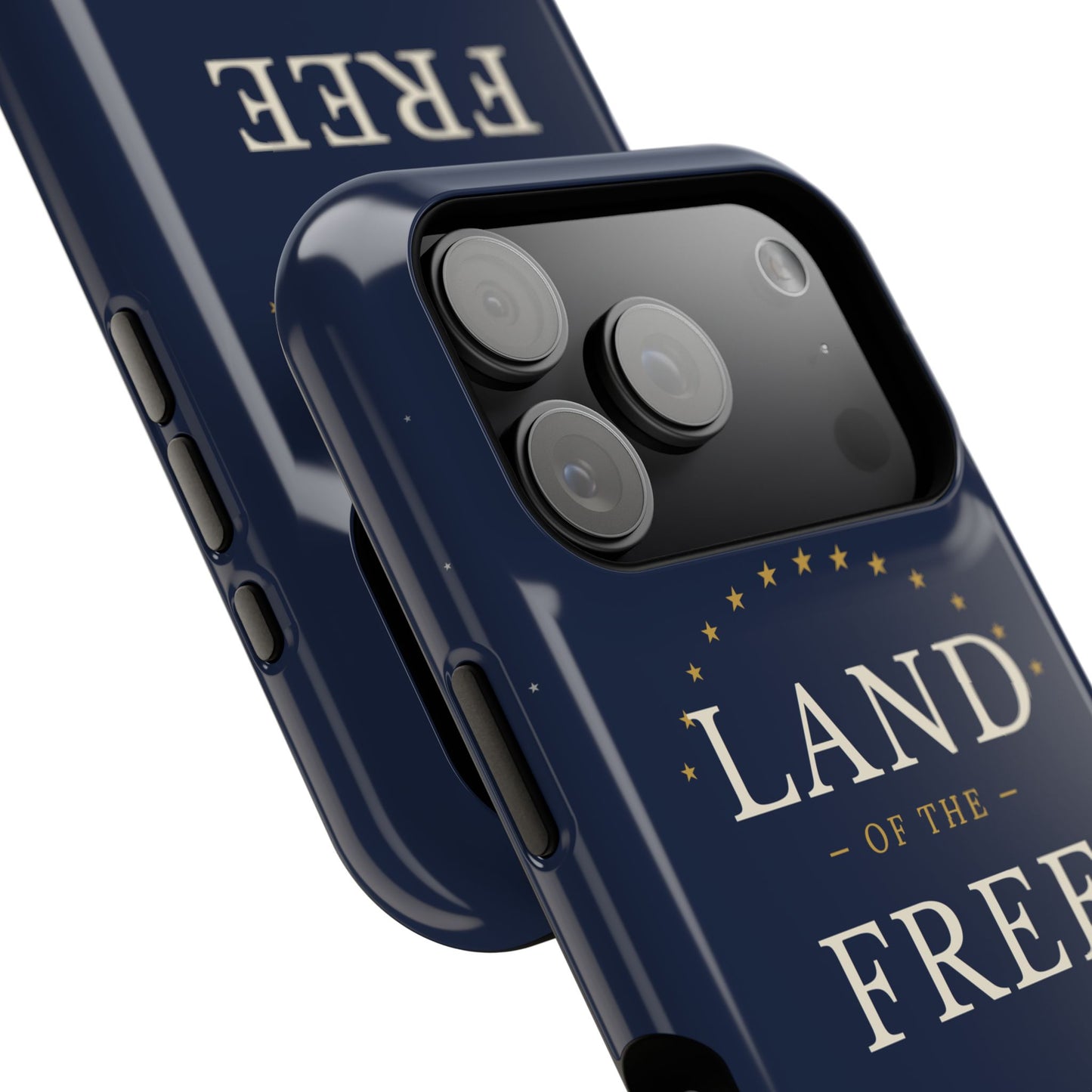 Land of the Free iPhone Impact-Resistant Case — Patriotic Stars & Stripes Phone Cover