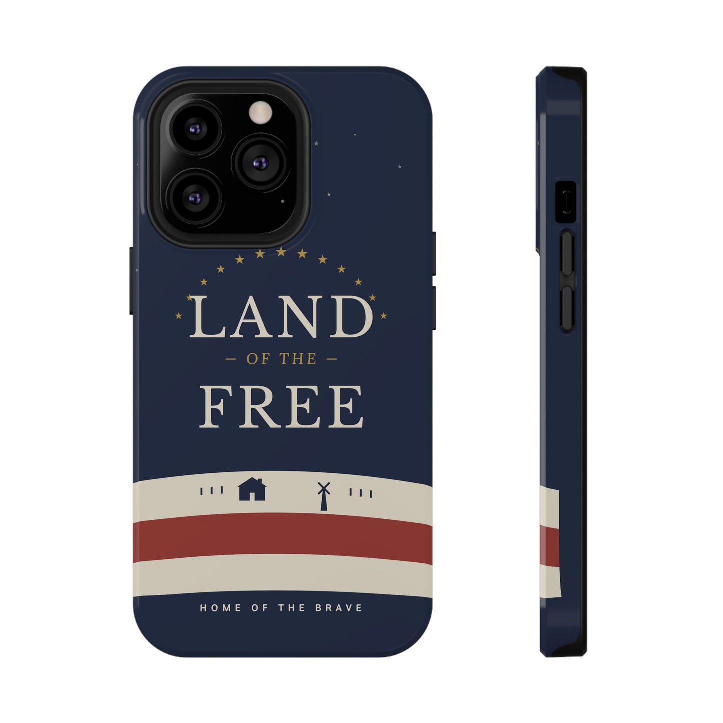 Land of the Free iPhone Impact-Resistant Case — Patriotic Stars & Stripes Phone Cover