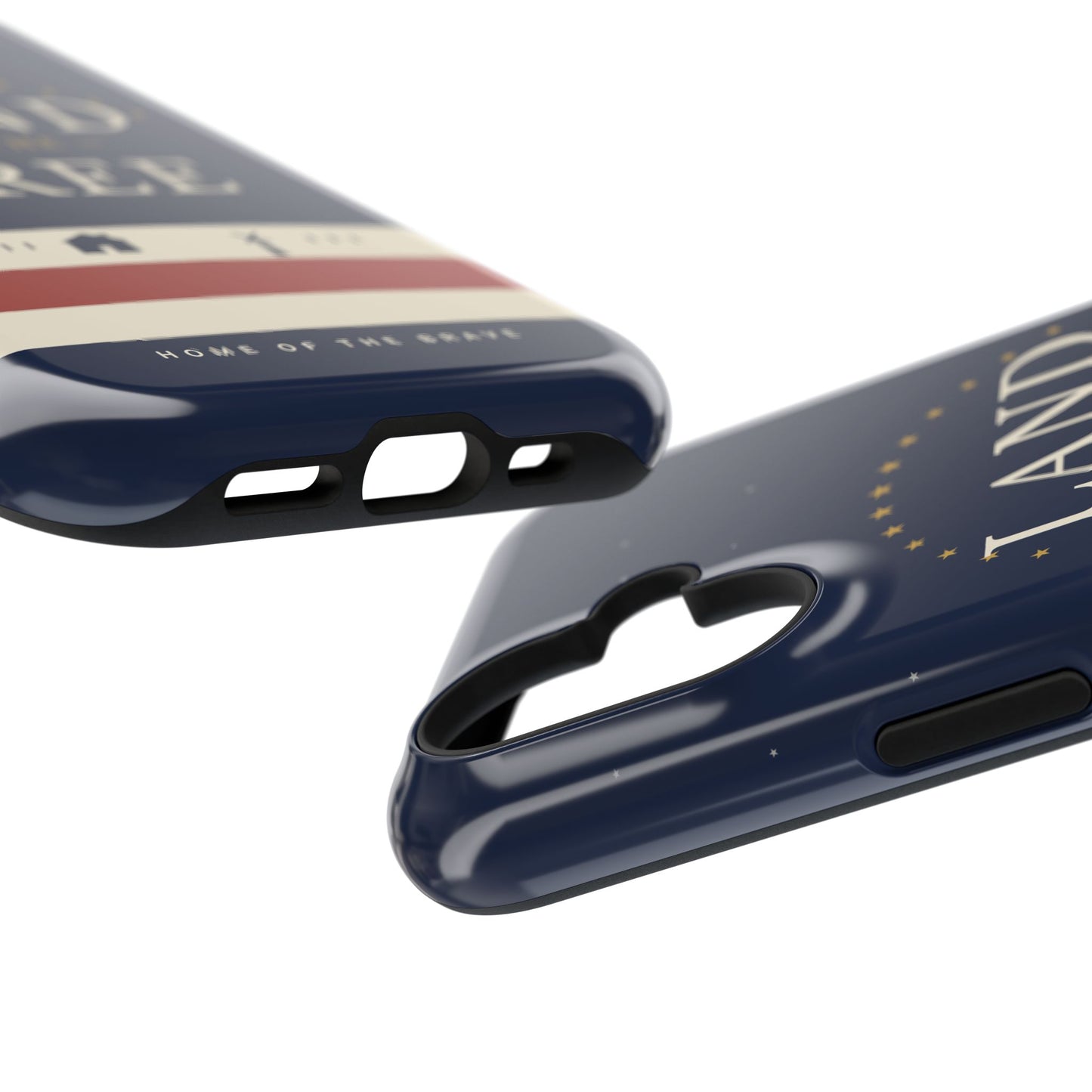 Land of the Free iPhone Impact-Resistant Case — Patriotic Stars & Stripes Phone Cover