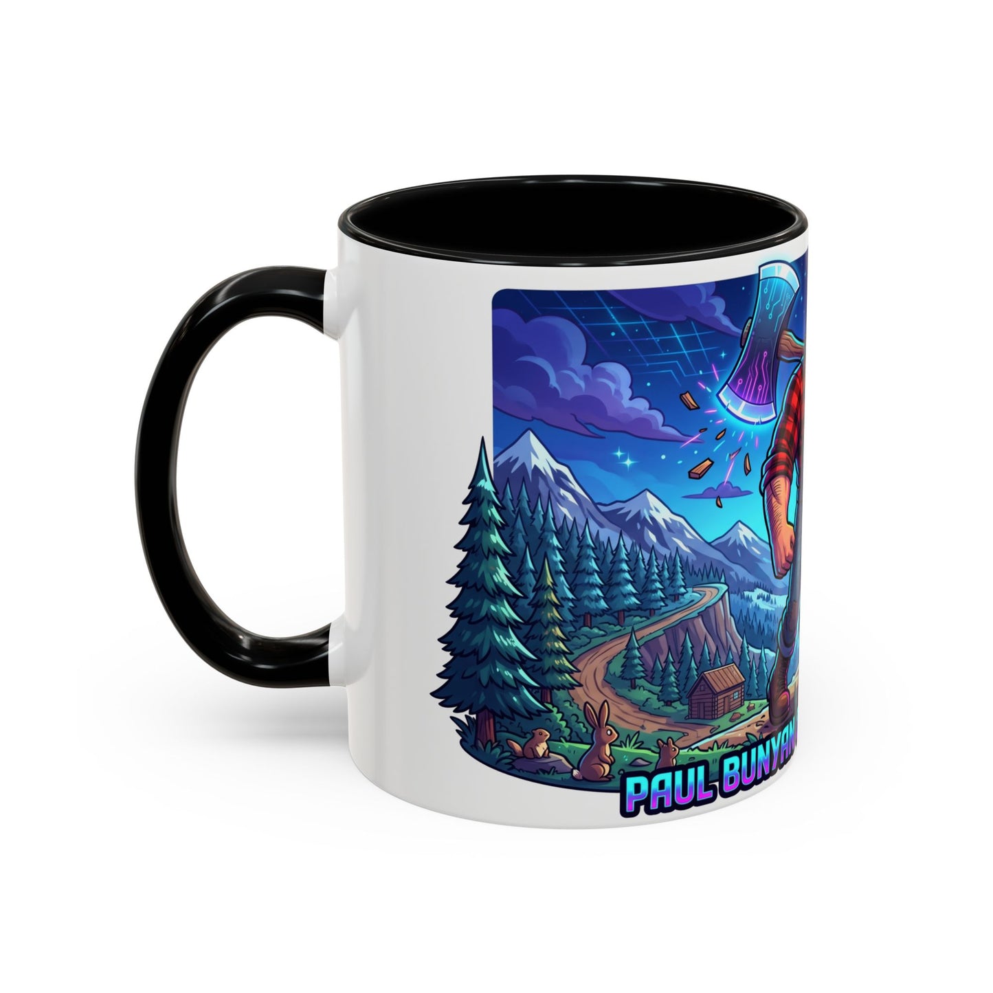 Paul Bunyan & Babe the Blue Ox Coffee Mug — Rustic Lumberjack Accent Mug