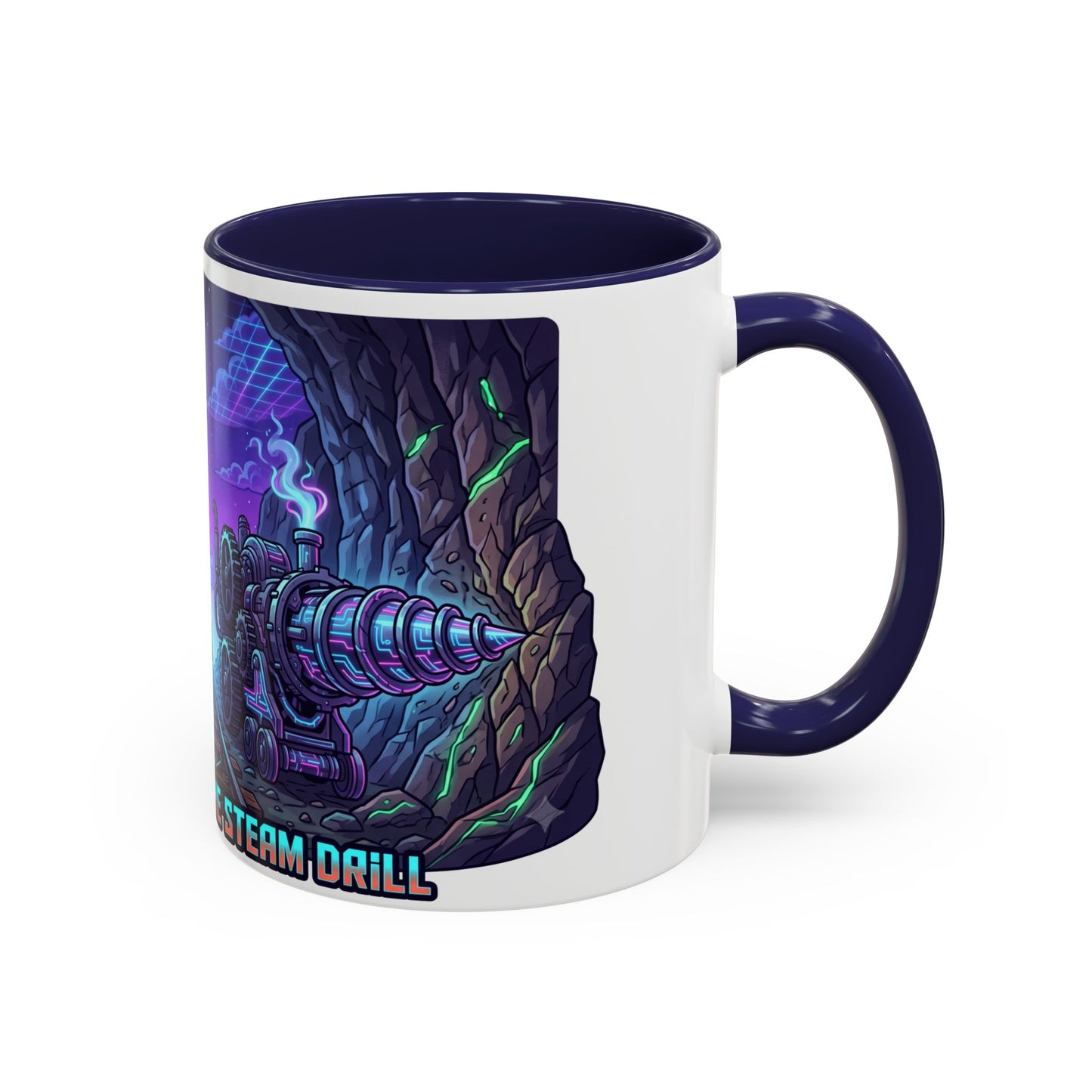 Steam Drill Band Coffee Mug — 'John Henry & The Steam Drill' Retro Rock Music Mug