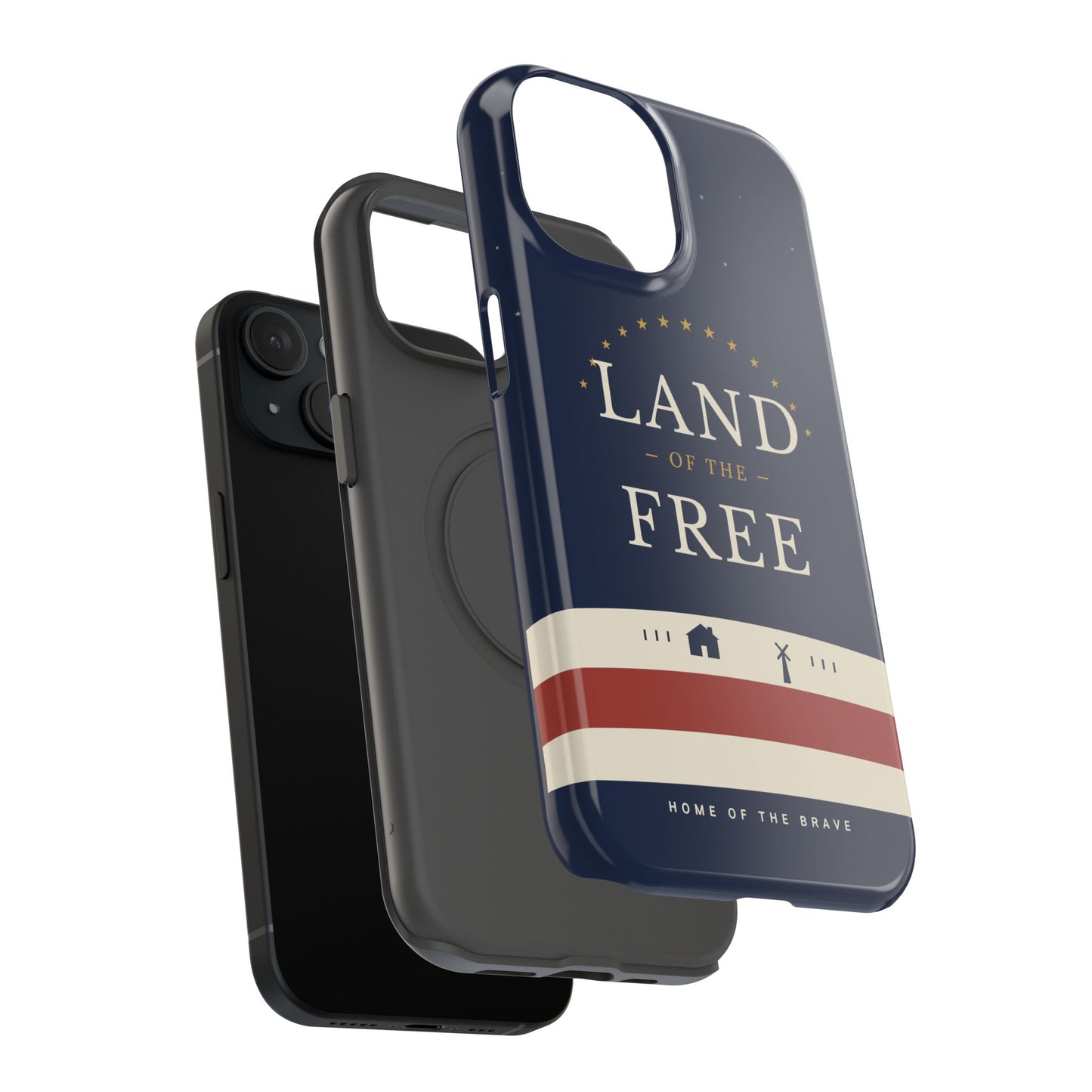 Land of the Free iPhone Impact-Resistant Case — Patriotic Stars & Stripes Phone Cover